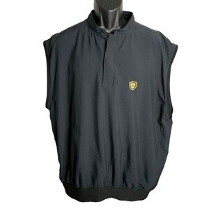 ZERO Restriction Golf Pullover Vest L Black Pockets Snaps Elastic Waist Vegas
